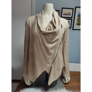 Mystree Diagonal Zip Faux Suede Jacket NWT